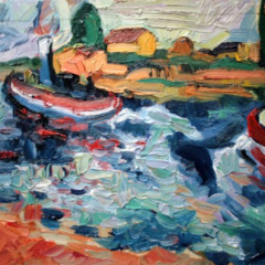 Копия этюда Мориса де Вламинка (Maurice de Vlaminck) - живопись маслом на холсте, художник Евгений Артемьев, earta.ru