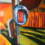 Телефонная будка (Doghouse) - картина маслом на холсте, живопись, пейзаж, художник Евгений Артемьев, earta.ru