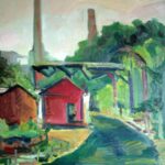 Пром зона электросталь (Industrial Zone) - картина маслом на холсте, промышленный пейзаж, художник Евгений Артемьев, earta.ru