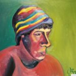 Портрет с шапкой (Portrait of the Caps) - картина маслом на холсте/фанере, живопись, портрет, художник Евгений Артемьев, earta.ru