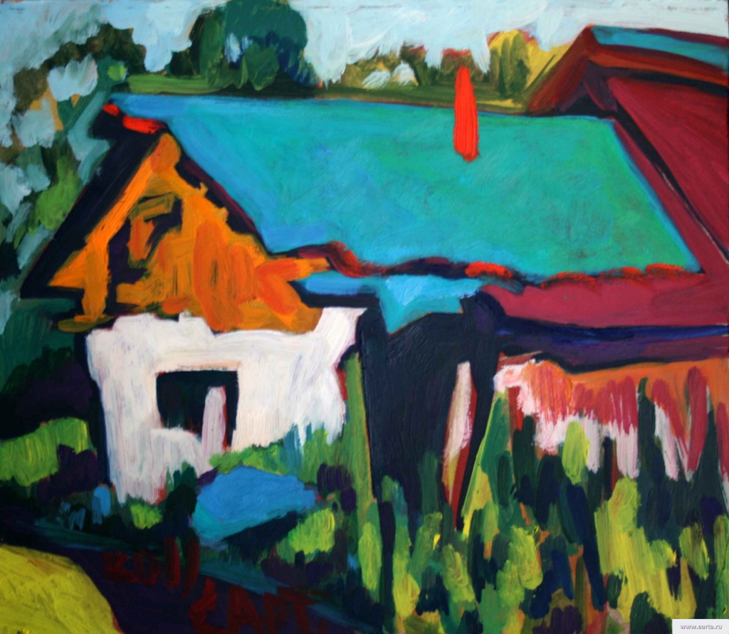 Старый Сарай, город Сафоново, посёлок Горный (Old Barn) - картина маслом на холсте/оргалите, живопись, пейзаж, художник Евгений Артемьев, earta.ru
