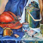 Натюрморт с каской (Still Life with a helmet) - картина маслом на холсте, живопись, натюрморт, earta.ru